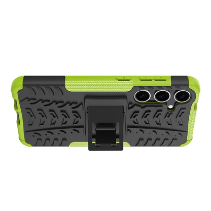 For Samsung Galaxy S24+ Tire Texture TPU + PC Phone Case with Holder(Green) - Galaxy S24+ 5G Cases by PMC Jewellery | Online Shopping South Africa | PMC Jewellery