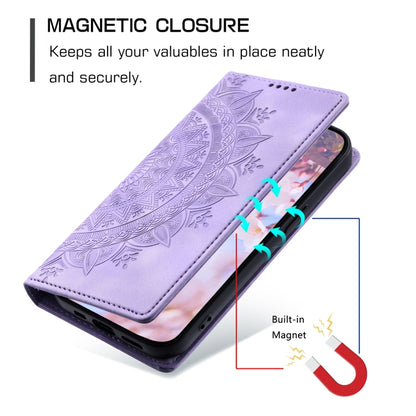 For OPPO A78 5G / A58 5G Totem Embossed Magnetic Leather Phone Case(Purple) - OPPO Cases by PMC Jewellery | Online Shopping South Africa | PMC Jewellery