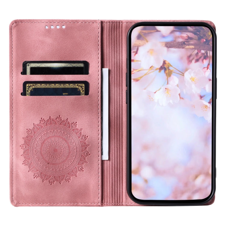 For Xiaomi Redmi 12 4G/5G / Note 12R Totem Embossed Magnetic Leather Phone Case(Rose Gold) - Xiaomi Cases by PMC Jewellery | Online Shopping South Africa | PMC Jewellery | Buy Now Pay Later Mobicred