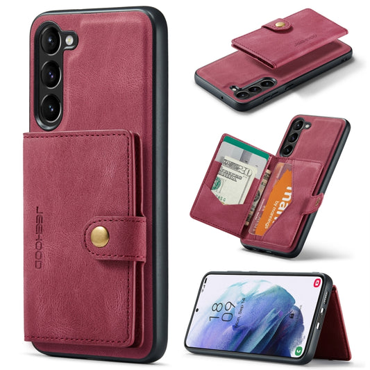 For Samsung Galaxy S24+ 5G JEEHOOD J01 Retro Magnetic Detachable Wallet Phone Case(Red) - Galaxy S24+ 5G Cases by JEEHOOD | Online Shopping South Africa | PMC Jewellery | Buy Now Pay Later Mobicred