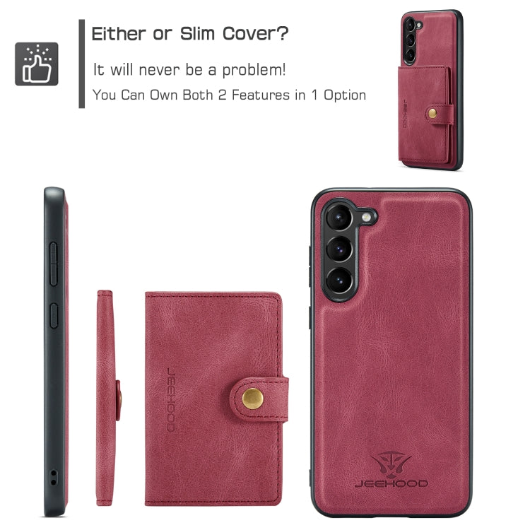 For Samsung Galaxy S24+ 5G JEEHOOD J01 Retro Magnetic Detachable Wallet Phone Case(Red) - Galaxy S24+ 5G Cases by JEEHOOD | Online Shopping South Africa | PMC Jewellery | Buy Now Pay Later Mobicred