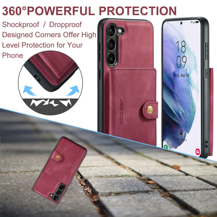 For Samsung Galaxy S24+ 5G JEEHOOD J01 Retro Magnetic Detachable Wallet Phone Case(Red) - Galaxy S24+ 5G Cases by JEEHOOD | Online Shopping South Africa | PMC Jewellery | Buy Now Pay Later Mobicred