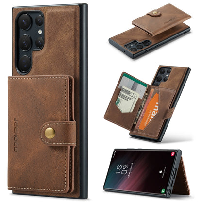 For Samsung Galaxy S24 Ultra 5G JEEHOOD J01 Retro Magnetic Detachable Wallet Phone Case(Brown) - Galaxy S24 Ultra 5G Cases by JEEHOOD | Online Shopping South Africa | PMC Jewellery | Buy Now Pay Later Mobicred