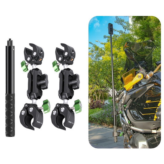 RUIGPRO Crab Clamp Action Camera Bracket Dual-Head Crab x 2 with Selfie Stick - Holder by RUIGPRO | Online Shopping South Africa | PMC Jewellery | Buy Now Pay Later Mobicred