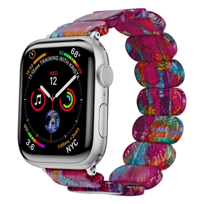 For Apple Watch SE 2023 44mm Stretch Rope Resin Watch Band(Pearlescent Rainbow) - Watch Bands by PMC Jewellery | Online Shopping South Africa | PMC Jewellery