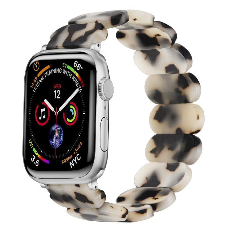 For Apple Watch Series 3 38mm Stretch Rope Resin Watch Band(Dark Brown White) - Watch Bands by PMC Jewellery | Online Shopping South Africa | PMC Jewellery