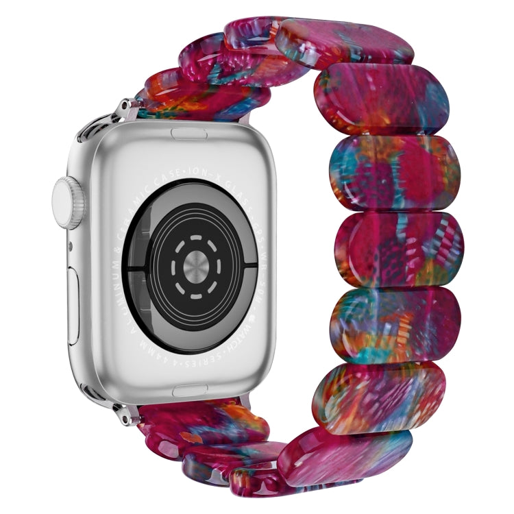 For Apple Watch Series 3 42mm Stretch Rope Resin Watch Band(Pearlescent Rainbow) - Watch Bands by PMC Jewellery | Online Shopping South Africa | PMC Jewellery