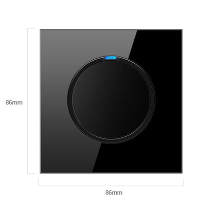 86mm Round LED Tempered Glass Switch Panel, Black Round Glass, Style:Two Billing Control - Switch by PMC Jewellery | Online Shopping South Africa | PMC Jewellery | Buy Now Pay Later Mobicred