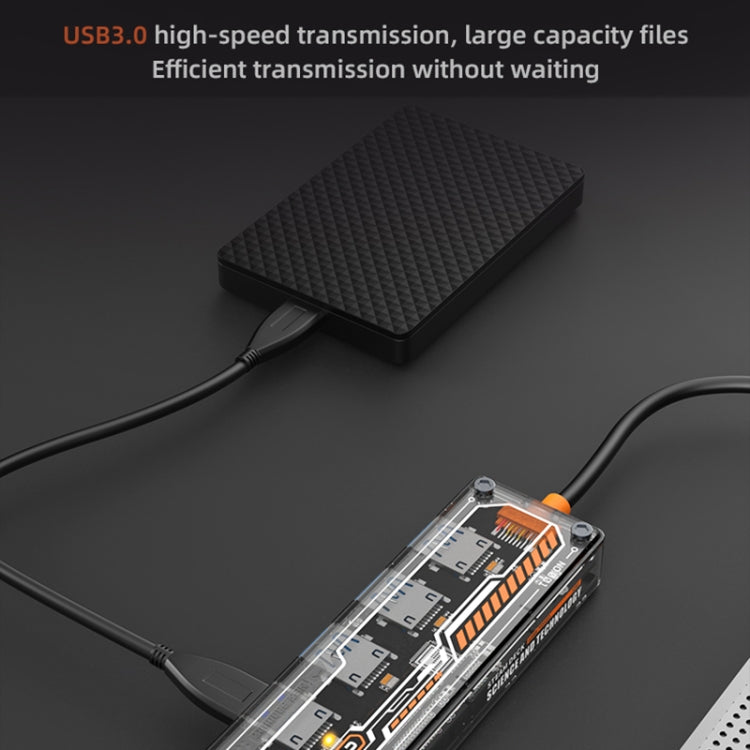 SW4U-A 5 in 1 USB to Type-C + 4 x USB3.0 HUB Docking Station(Grey) - USB 3.0 HUB by PMC Jewellery | Online Shopping South Africa | PMC Jewellery | Buy Now Pay Later Mobicred