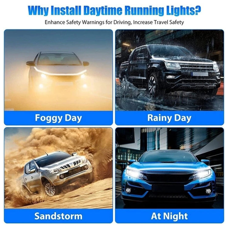 Car Startup Scan Through Hood LED Daytime Running Atmosphere Light, Length:1.2m(Blue Light) - Running Lights by PMC Jewellery | Online Shopping South Africa | PMC Jewellery | Buy Now Pay Later Mobicred