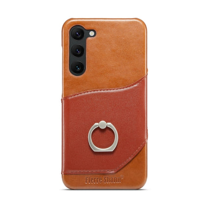 For Samsung Galaxy S24 5G Fierre Shann Oil Wax Texture Genuine Leather Back Phone Case(Brown) - Galaxy S24 5G Cases by FIERRE SHANN | Online Shopping South Africa | PMC Jewellery | Buy Now Pay Later Mobicred