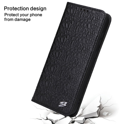 For Samsung Galaxy S24 5G Fierre Shann Crocodile Texture Magnetic Genuine Leather Phone Case(Black) - Galaxy S24 5G Cases by FIERRE SHANN | Online Shopping South Africa | PMC Jewellery | Buy Now Pay Later Mobicred