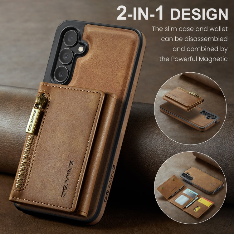 For Samsung Galaxy S24+ 5G DG.MING M5 Series Zip RFID Multi Card Detachable Leather Phone Case(Brown) - Galaxy S24+ 5G Cases by DG.MING | Online Shopping South Africa | PMC Jewellery | Buy Now Pay Later Mobicred