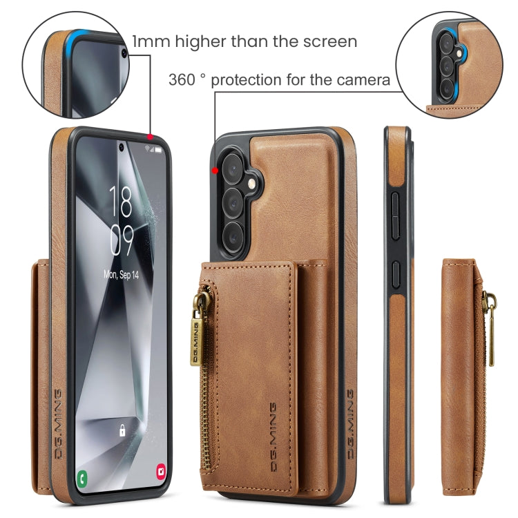 For Samsung Galaxy S24+ 5G DG.MING M5 Series Zip RFID Multi Card Detachable Leather Phone Case(Brown) - Galaxy S24+ 5G Cases by DG.MING | Online Shopping South Africa | PMC Jewellery | Buy Now Pay Later Mobicred