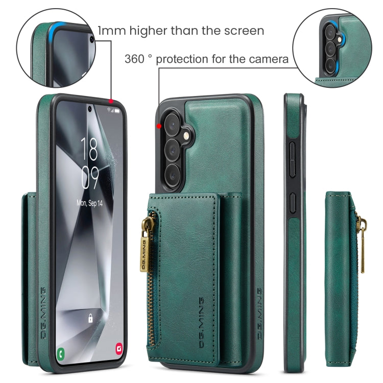 For Samsung Galaxy S24+ 5G DG.MING M5 Series Zip RFID Multi Card Detachable Leather Phone Case(Green) - Galaxy S24+ 5G Cases by DG.MING | Online Shopping South Africa | PMC Jewellery | Buy Now Pay Later Mobicred