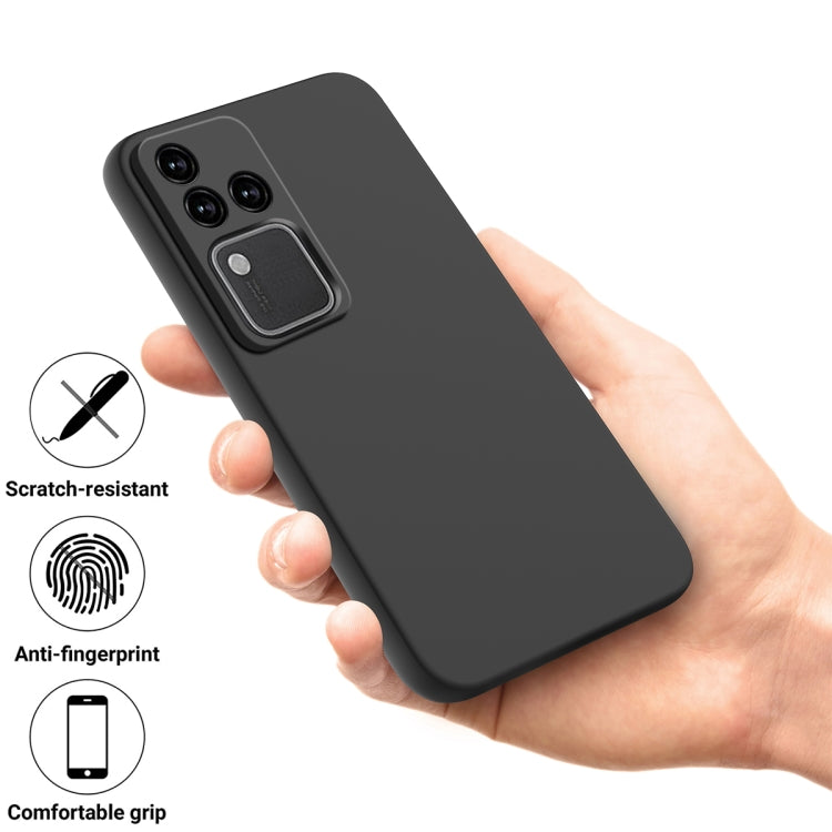 For vivo S18 / S18 Pro / V30 / V30 Pro Solid Color Liquid Silicone Dropproof Full Coverage Protective Case(Black) - S18 Cases by PMC Jewellery | Online Shopping South Africa | PMC Jewellery