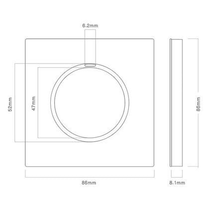 86mm Round LED Tempered Glass Switch Panel, Gray Round Glass, Style:Three Billing Control - Switch by PMC Jewellery | Online Shopping South Africa | PMC Jewellery | Buy Now Pay Later Mobicred