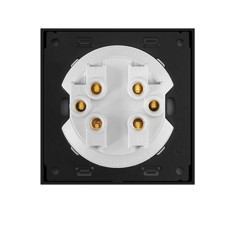 86mm Round LED Tempered Glass Switch Panel, Gray Round Glass, Style:Telephone-Computer Socket - Switch by PMC Jewellery | Online Shopping South Africa | PMC Jewellery | Buy Now Pay Later Mobicred