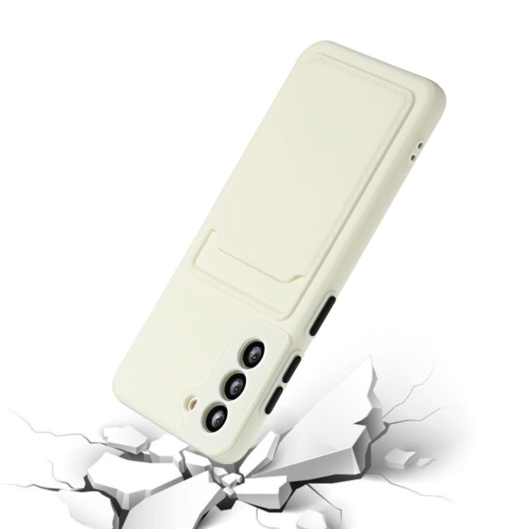 For Samsung Galaxy S24 5G / S25 5G Card Slot Design Shockproof TPU Phone Case(White) - Galaxy S24 5G Cases by PMC Jewellery | Online Shopping South Africa | PMC Jewellery | Buy Now Pay Later Mobicred