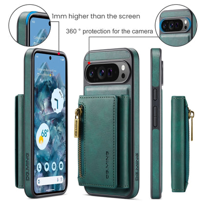 For Google Pixel 9 Pro XL DG.MING M5 Series Zip RFID Multi Card Detachable Leather Phone Case(Green) - Google Cases by DG.MING | Online Shopping South Africa | PMC Jewellery | Buy Now Pay Later Mobicred