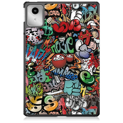 For Lenovo Tab M11/ Xiaoxin Pad 11 2024 Custer Coloured Drawing 3-folding Leather Smart Tablet Case(Graffiti) - Lenovo by PMC Jewellery | Online Shopping South Africa | PMC Jewellery | Buy Now Pay Later Mobicred