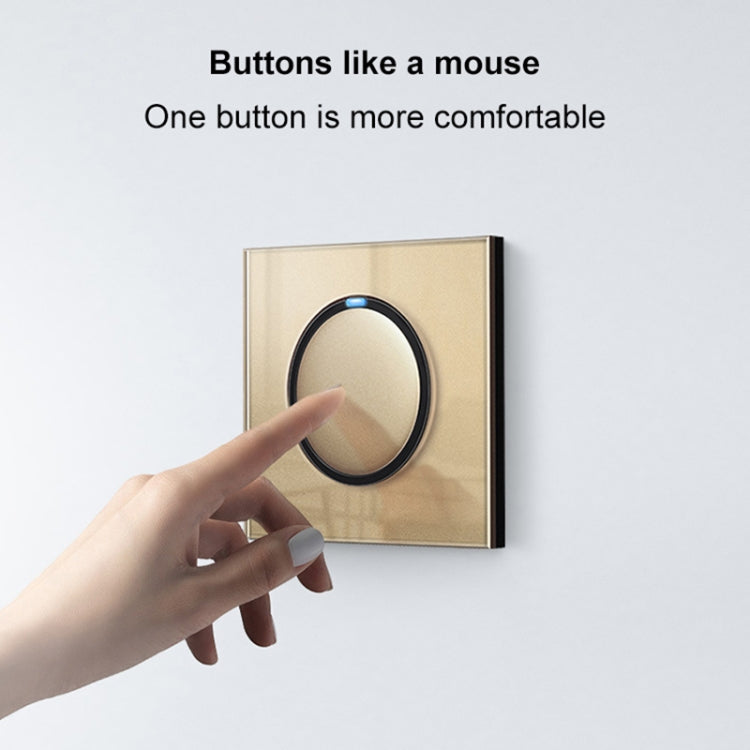 86mm Round LED Tempered Glass Switch Panel, Gold Round Glass, Style:Two Billing Control - Switch by PMC Jewellery | Online Shopping South Africa | PMC Jewellery | Buy Now Pay Later Mobicred