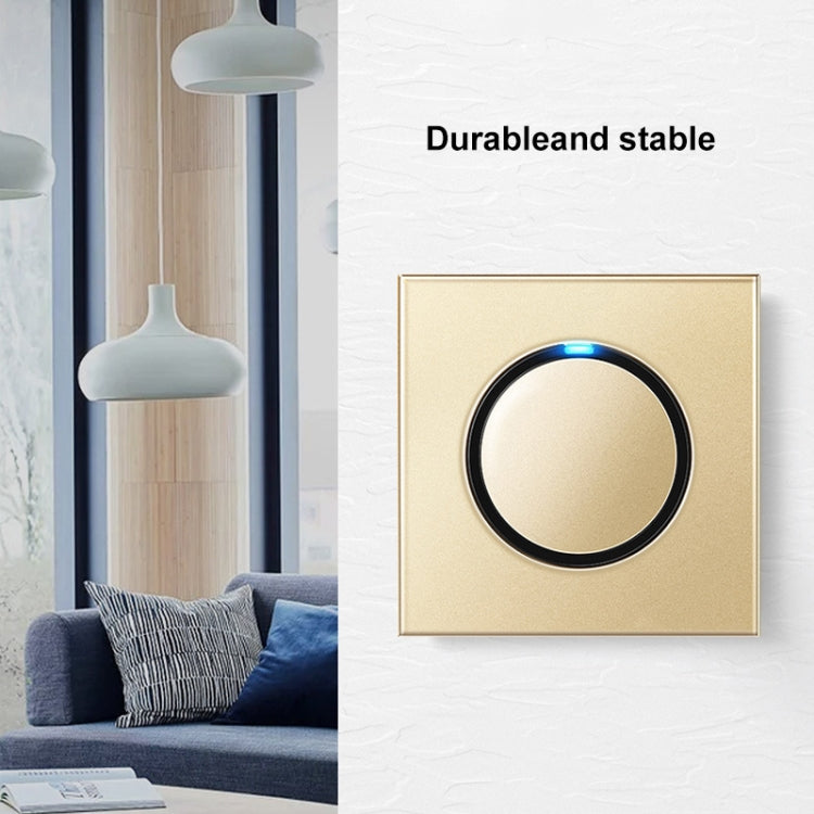 86mm Round LED Tempered Glass Switch Panel, Gold Round Glass, Style:Three Open Dual Control - Switch by PMC Jewellery | Online Shopping South Africa | PMC Jewellery | Buy Now Pay Later Mobicred