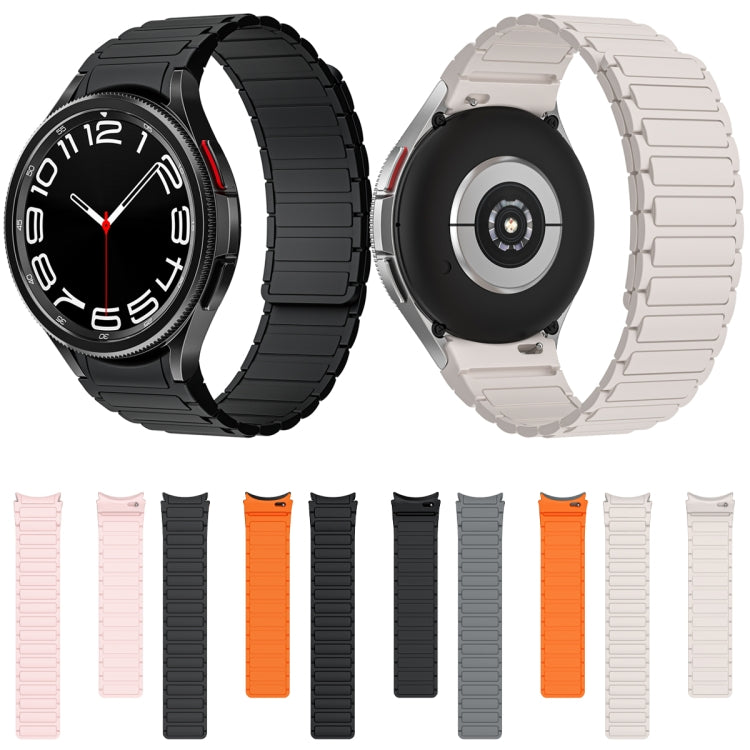 For Samsung Galaxy Watch 6 / 5 / 4 Magnetic Loop Silicone Watch Band(Grey Orange) - Watch Bands by PMC Jewellery | Online Shopping South Africa | PMC Jewellery