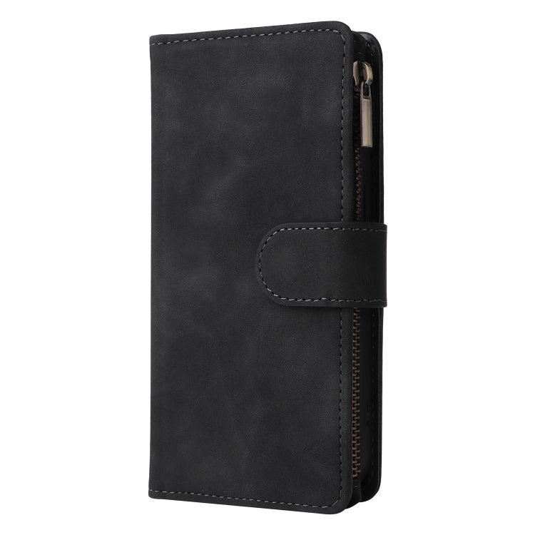 For Xiaomi Redmi Note 13 Pro 4G Multifunctional Frosted Zipper Wallet Leather Phone Case(Black) - Note 13 Pro Cases by PMC Jewellery | Online Shopping South Africa | PMC Jewellery | Buy Now Pay Later Mobicred