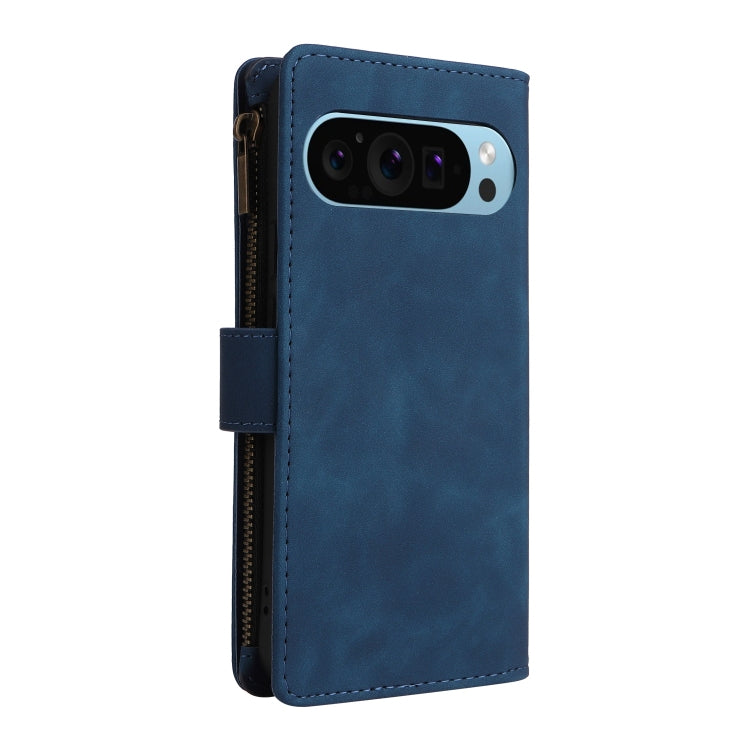 For Google Pixel 9 Multifunctional Multi-Card Wallet Phone Leather Case(Blue) - Google Cases by PMC Jewellery | Online Shopping South Africa | PMC Jewellery | Buy Now Pay Later Mobicred