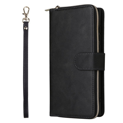 For Samsung Galaxy S24 Ultra 5G 9-Card Slots Zipper Wallet Bag Leather Phone Case(Black) - Galaxy S24 Ultra 5G Cases by PMC Jewellery | Online Shopping South Africa | PMC Jewellery | Buy Now Pay Later Mobicred