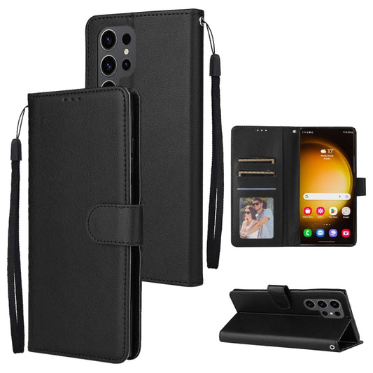 For Samsung Galaxy S24 Ultra 5G 3-Card Slots Multifunctional Leather Phone Case(Black) - Galaxy S24 Ultra 5G Cases by PMC Jewellery | Online Shopping South Africa | PMC Jewellery