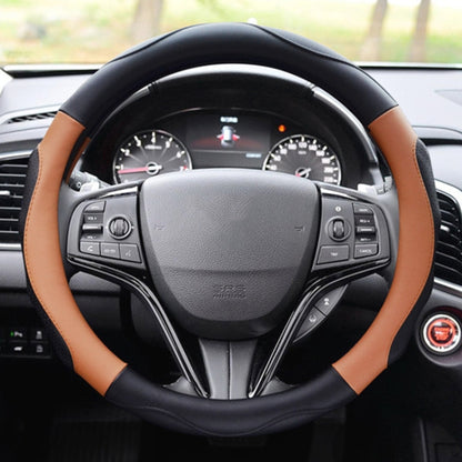 Super Fiber Leather Car Universal Anti-skid Steering Wheel Cover, Diameter: 38cm(Black Coffee) - Steering Wheel Accessories by PMC Jewellery | Online Shopping South Africa | PMC Jewellery | Buy Now Pay Later Mobicred