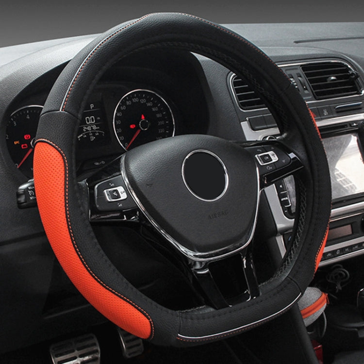 D Style Car Universal Anti-skid Steering Wheel Cover, Diameter: 38cm(Black Orange) - Steering Wheel Accessories by PMC Jewellery | Online Shopping South Africa | PMC Jewellery | Buy Now Pay Later Mobicred