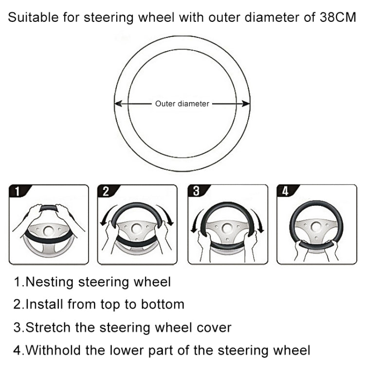 Round Style Car Universal Anti-skid Steering Wheel Cover, Diameter: 38cm(Black Red Line) - Steering Wheel Accessories by PMC Jewellery | Online Shopping South Africa | PMC Jewellery | Buy Now Pay Later Mobicred