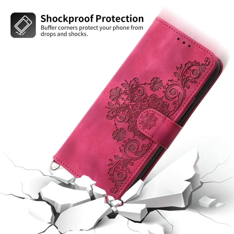 For Google Pixel 9 Pro Skin-feel Flowers Embossed Wallet Leather Phone Case(Wine Red) - Google Cases by PMC Jewellery | Online Shopping South Africa | PMC Jewellery | Buy Now Pay Later Mobicred