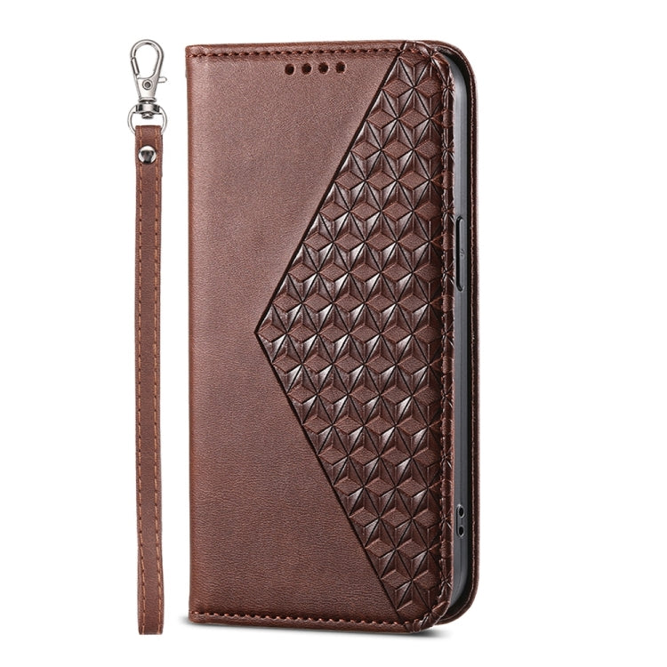 For Google Pixel 9 Cubic Grid Calf Texture Magnetic Leather Phone Case(Brown) - Google Cases by PMC Jewellery | Online Shopping South Africa | PMC Jewellery | Buy Now Pay Later Mobicred