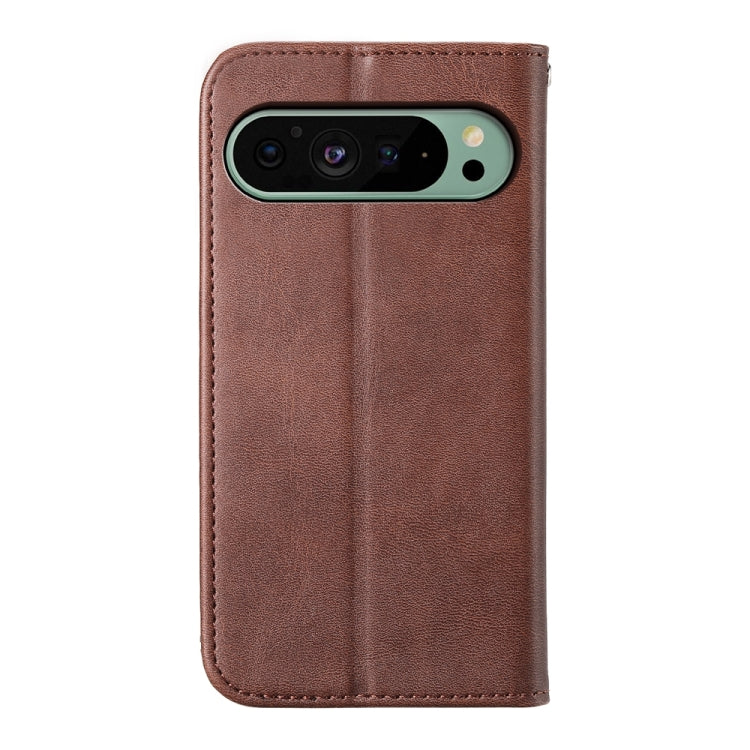 For Google Pixel 9 Cubic Grid Calf Texture Magnetic Leather Phone Case(Brown) - Google Cases by PMC Jewellery | Online Shopping South Africa | PMC Jewellery | Buy Now Pay Later Mobicred