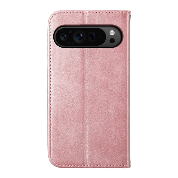 For Google Pixel 9 Pro Cubic Grid Calf Texture Magnetic Leather Phone Case(Rose Gold) - Google Cases by PMC Jewellery | Online Shopping South Africa | PMC Jewellery | Buy Now Pay Later Mobicred