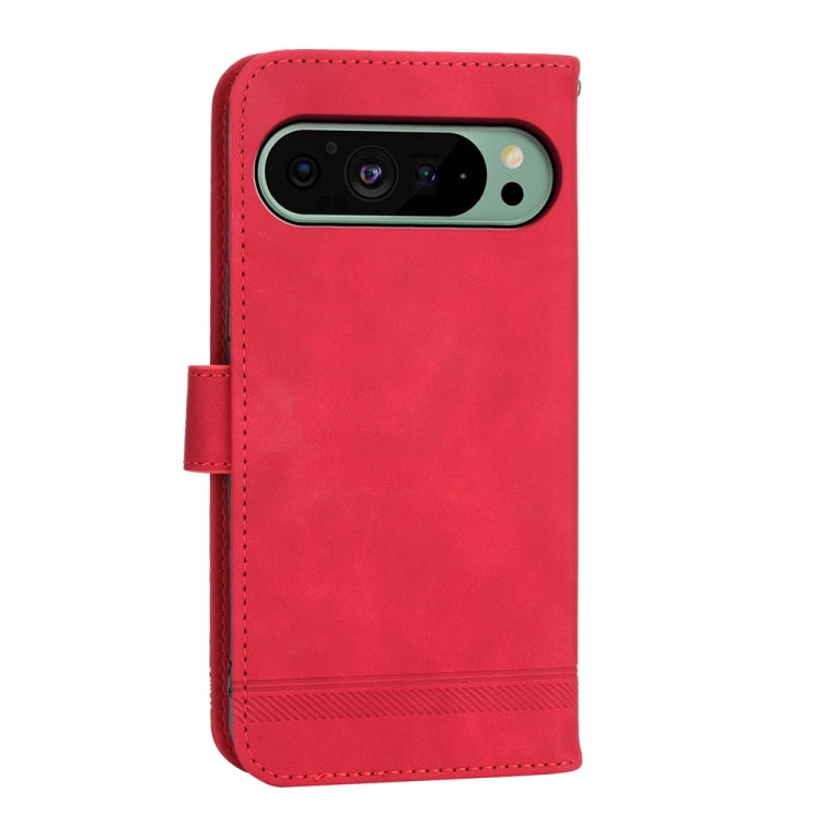 For Google Pixel 9 Dierfeng Dream Line TPU + PU Leather Phone Case(Red) - Google Cases by PMC Jewellery | Online Shopping South Africa | PMC Jewellery | Buy Now Pay Later Mobicred