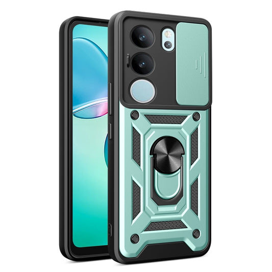 For vivo S17 Pro 5G/V29 5G Sliding Camera Cover Design TPU+PC Phone Case(Green) - vivo Cases by PMC Jewellery | Online Shopping South Africa | PMC Jewellery
