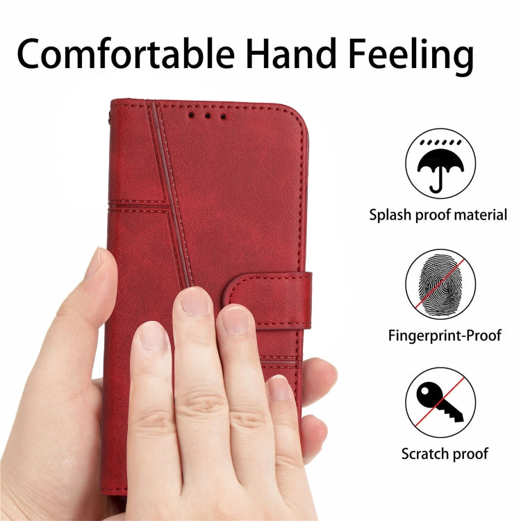 For Tecno Spark Go 2024 / POP 8 Stitching Calf Texture Buckle Leather Phone Case(Red) - Tecno Cases by PMC Jewellery | Online Shopping South Africa | PMC Jewellery | Buy Now Pay Later Mobicred