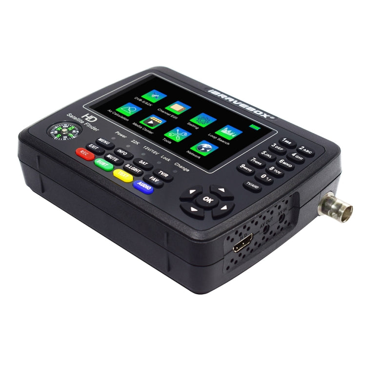 iBRAVEBOX V10 Finder Max+ 4.3 inch Display Digital Satellite Meter Signal Finder, Support DVB-S/S2/S2X AHD, Plug Type:US Plug(Black) - Satellite Finder by PMC Jewellery | Online Shopping South Africa | PMC Jewellery | Buy Now Pay Later Mobicred