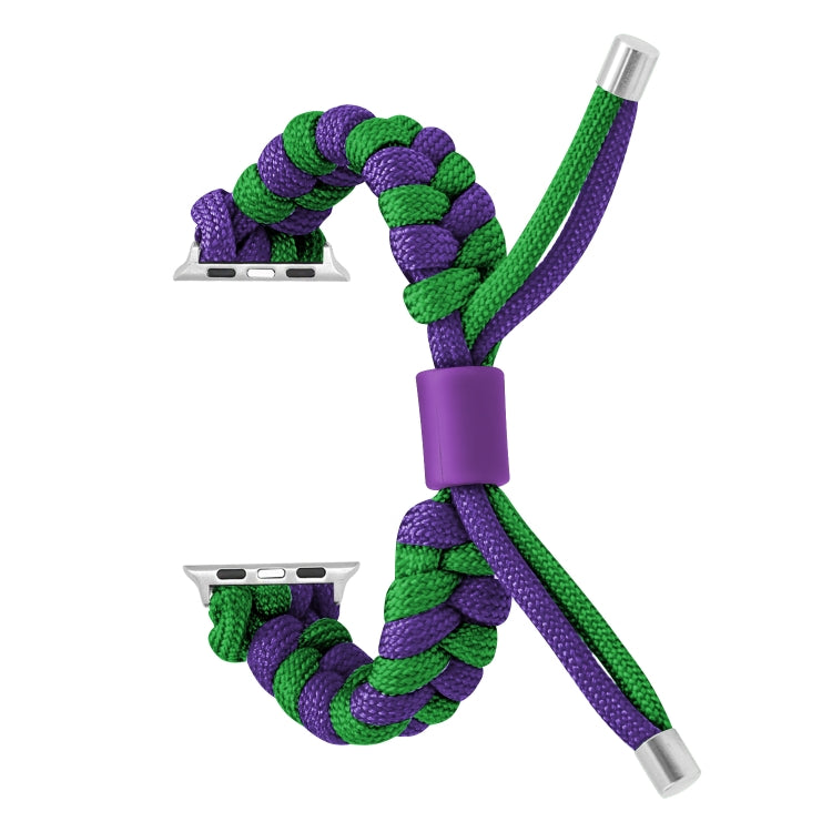 For Apple Watch Ultra 2 49mm Paracord Fishtail Braided Silicone Bead Watch Band(Dark Purple Green) - Watch Bands by PMC Jewellery | Online Shopping South Africa | PMC Jewellery | Buy Now Pay Later Mobicred