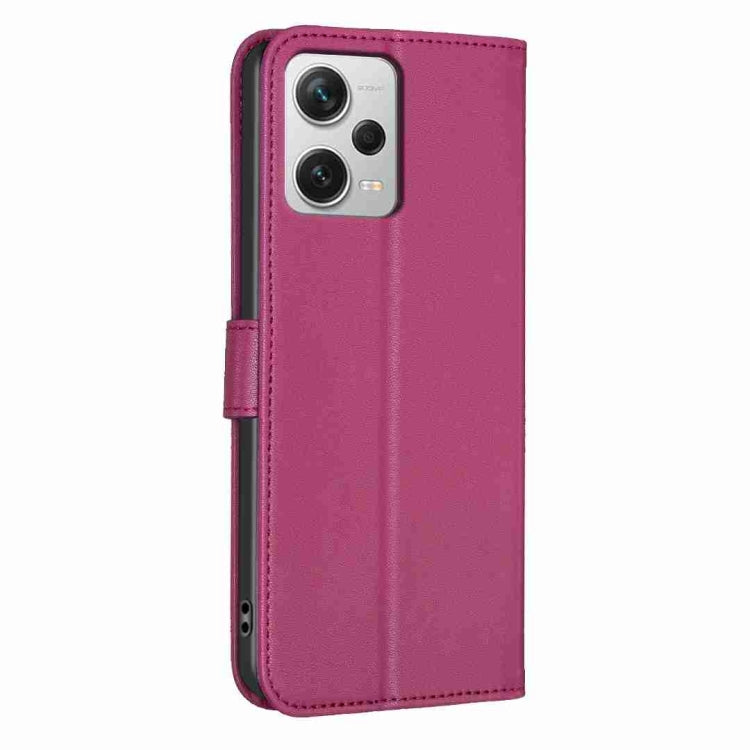 For Xiaomi Redmi Note 12 Pro+ 5G Global Four-leaf Embossed Leather Phone Case(Rose Red) - Xiaomi Cases by PMC Jewellery | Online Shopping South Africa | PMC Jewellery | Buy Now Pay Later Mobicred