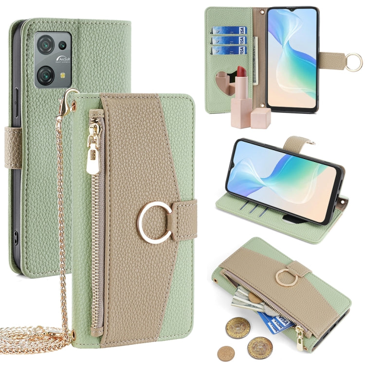 For Blackview Oscal C30 / Oscal C30 Pro Crossbody Litchi Texture Leather Phone Case(Green) - More Brand by PMC Jewellery | Online Shopping South Africa | PMC Jewellery | Buy Now Pay Later Mobicred