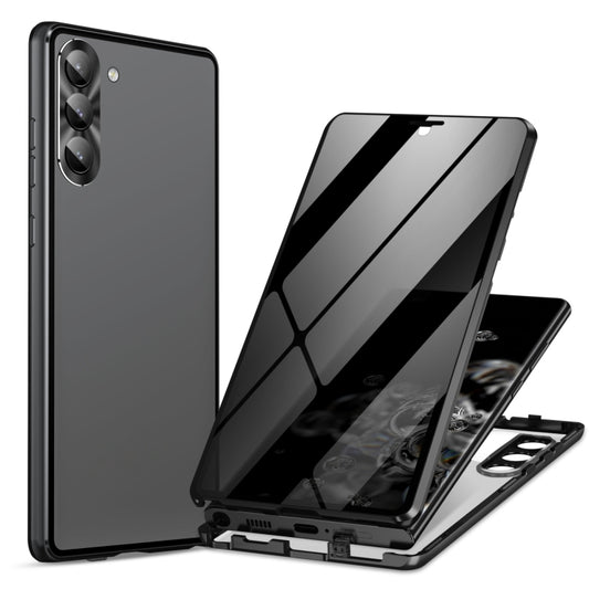 For Samsung Galaxy S24+ 5G Privacy Full Cover Magnetic Metal Tempered Glass Phone Case(Black) - Galaxy S24+ 5G Cases by PMC Jewellery | Online Shopping South Africa | PMC Jewellery | Buy Now Pay Later Mobicred