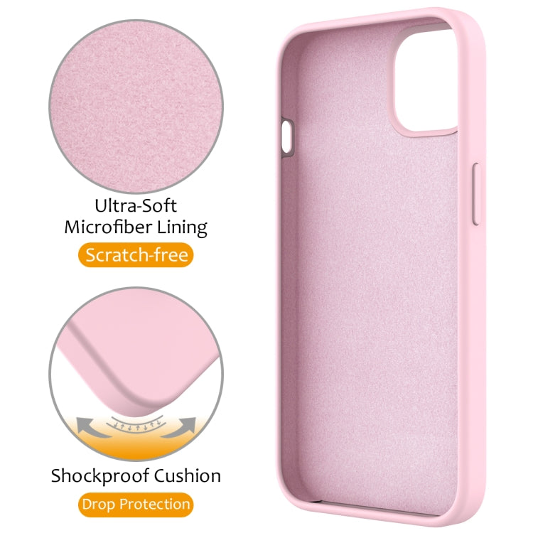 For iPhone 15 MagSafe Magnetic Liquid Silicone Phone Case with Ring Holder(Grey Pink) - iPhone 15 Cases by PMC Jewellery | Online Shopping South Africa | PMC Jewellery