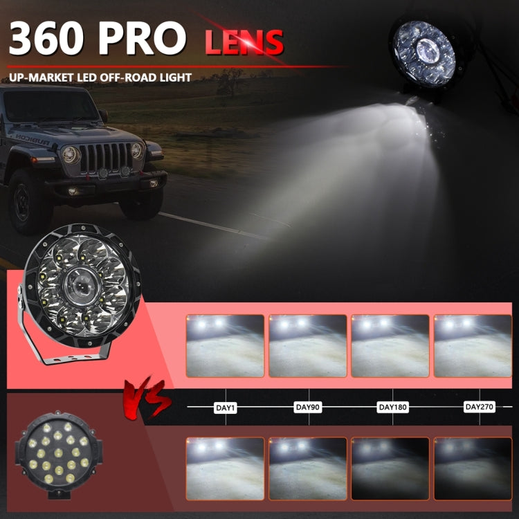 E16 55W 6000LM / 6000K 7 inch Off-road Vehicle Round Work Light(White Light) - Work Lights by PMC Jewellery | Online Shopping South Africa | PMC Jewellery | Buy Now Pay Later Mobicred