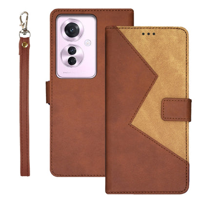 For OPPO Reno11 F idewei Two-color Splicing Leather Phone Case(Brown) - Reno11 F Cases by idewei | Online Shopping South Africa | PMC Jewellery | Buy Now Pay Later Mobicred